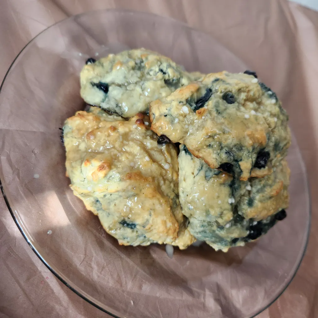 vegan blueberry drop biscuits